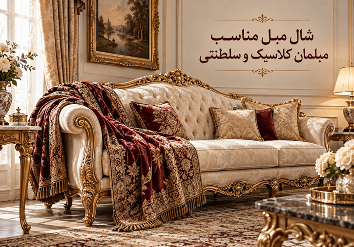 شال مبل مناسب مبل سلطنتی و کلاسیک